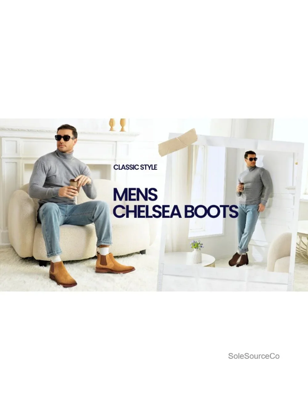 Men's Chelsea Boots Suede Leather Slip-on Ankle Boots